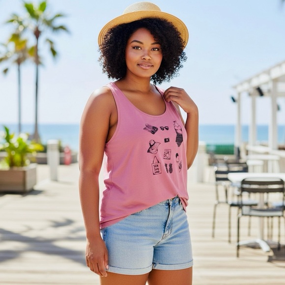 Old Navy Tops - Old Navy Pink Graphic Tank Top